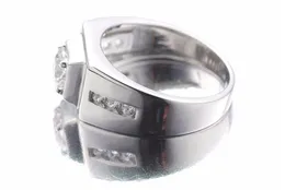 Luxury 100％925 Sterling Silver 6MM 1CT CZ Engagement Rings Lover's Men WeddingRingsシミュレーションプラチナダイヤモンド