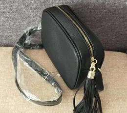 Darmowa Wysyłka Najlepsza Jakość Prawdziwy Skóra Cowhide 308364 21cm Soho Mini Disco Torba Na Ramię Tassel Top Zamek Zipper Zamknięcie Crossbody Torba Torba