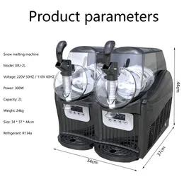 電気雪の泥の氷の融解機械2つのシリンダー雪の融解機械の電気雪の泥機の冷たい飲み物スラッシュ機械220v