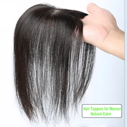 Human Hair Silk Base Top Sairpiece Clip w Topper dla kobiet Korona