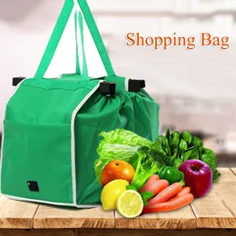 Eco-Friendly Foldable Reusable Shop Handbag Supermarket Thicken Trolley Shopping Cart Portable Grocery Store Bag sac à provision