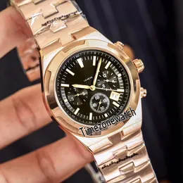 Nowy Overseas 5500V / 110A-B147 Rose Gold Black Dial A2813 Automatyczny Zegarek Mężczyzna Ze Stali Nierdzewnej Zegarek Bransoletka ze stali nierdzewnej Super czas towarzystwa E12C3