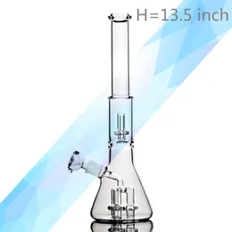 Unique Glass Bong clear color Water Pipe Recycler Dab Rig Trumpet Shape and Inline Perc Oil Rigs 18 mm Joint Bongs Water Pipes Percolator