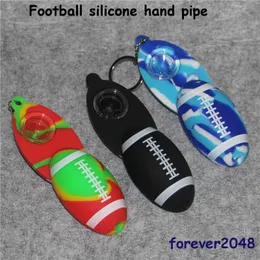 Pipa portatile in silicone per fumare pipe per portafiltro per sigarette alle erbe, pipa per tabacco da calcio colorata