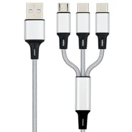 3 في 1 كابل USB 3A الشاحن السريع Micro USB Type C شحن الكابلات لشركة Huawei Xiaomi Samsung Android هواتف