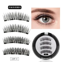 7Style Four Magnetic Magnet False Eyelashes Free Lim Natural 3D Eyelashes Magnetic Eyelash Factory Direct Sales