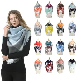 89 unique colorful Plaid square scarf, European and American cashmere like lady scarf autumn and winter warm shawl T3I5433