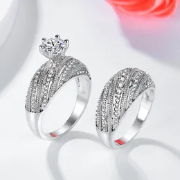Partihandel - Designer Tillbehör Classic Four-Claw Diamond Ladies Luxury Engagement Ring Fashion Couple Ring