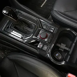 スバルフォレスター SK LHD 2019 2020 ストールギアシフトギアシフトボックスフレーム成形カバートリム ABS クロームカーボンファイバーカースタイリング
