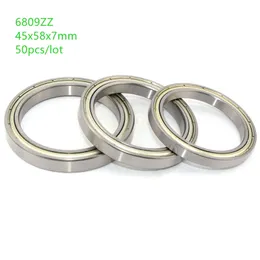 50pcs/lot 6809ZZ 6809 ZZ 45x58x7mm ball bearing Thin section Deep Groove Ball Bearing 45*58*7mm