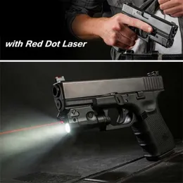 빨간색 도트 레이저 전술 LED 미니 화이트 라이트 200 루멘 Airsoft 손전등으로 XC2 레이저 라이트 컴팩트 권총 손전등