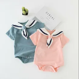 Kids Designer Clothes Baby Rompers Navy Jumpsuits Summer Short Sleeve Casual Bodysuit Child Onesies Sleepwear Payamas Climb Suit BYP615