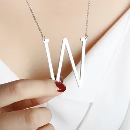 Hot new Stainless Steel A-Z English Alphabet Initial Necklace Silver Gold Plated Capital Letter pendant Fashion Jewelry for Women WCW154