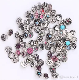 Wholesale 50PCS/Lot High Quality 12MM Metal Snap Button Rhinestones Mixed Styles DIY Snaps Charms Jewelry accessories buttons 4046