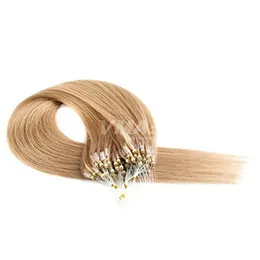 VMAE blonde color silky straight Brazilian Virgin Raw Remy High quality Double Drawn Cuticle Aligned micro loop ring human hair extensions