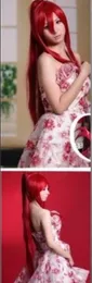 Syntetyczne peruki toengen topp gurren lagann joko czerwony długie kucyk anime cosplay impreza Party H70