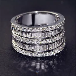 Affascinanti amanti della promessa Ring 925 Sterling Silver Thiera a forma di diamante Cubic Diamond Fead Cand Rings for Women Men Gioielli regalo