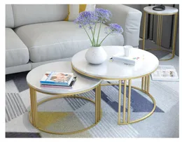 Tavolo da tè in marmo Living Room Mobili Round Modern Semplici tavoli da tè creativi semplici tavoli