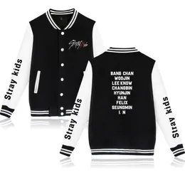 Kpop Straykids Stray Kids 앨범 Minho Jisung Woojin Changbin Felix Baseball Uniform Fleece Jacket 여자 남성 Hoodie 스웨트 셔츠
