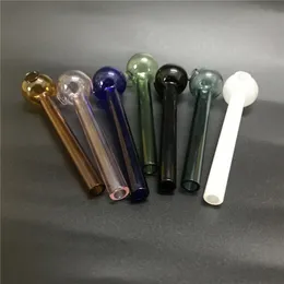 Pyrex Glass Pipe 10cm Oil Burner Pipes Glass Bong Clear Balancer Glass Water Pipe Shisha Oil Rigs for Smoking