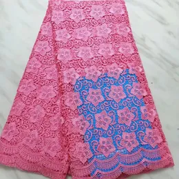 5 yards pc buona vendita fiore rosa stile africano tessuto di pizzo guipure ricamo materiale solubile in acqua francese per il vestito bw728