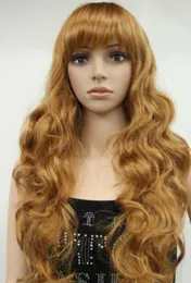 WIG LL<<< 003022 Golden-brown Long Wavy Women Ladies Daily wig