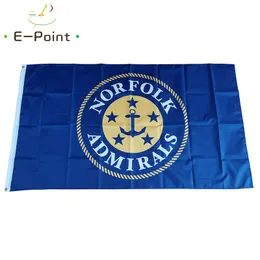 ECHL Norfolk Admirals Flag 3 * 5ft (90cm * 150cm) Poliéster Banner decoración Flying Home Garden Regalos festivos