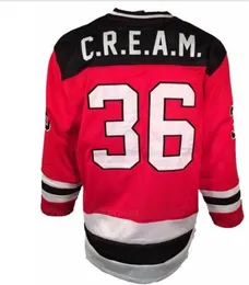 Custom Men Youth women Vintage #36 C.R.E.A.M. CREAM Chambers Killer Bees DEVILS Hockey Jersey Size S-5XL or custom any name or number