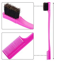 Double Sided Hair Edge Brushes Comb Hairs Styling Hairdressing Salon eyebrow brush Beauty Tools free epacket 50