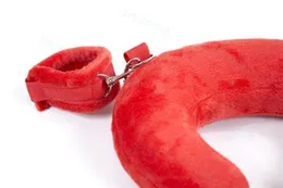 Bondage dorosła para gra nylonowa futrzana kołnierz poduszka ręczna kostka mankietów pasek #r52