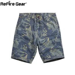 ReFire Gear Camouflage Army Tactical Short Men Summer Cotton Washable  Fight Cargo Short Quick Dry Washable Casual