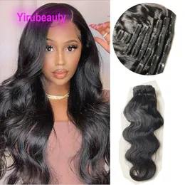 Indian Virgin Hair Clip-In Hair Hair Extensions 120G Fave Fave Clips 8 sztuk/zestaw naturalny kolor 8-24 cali hurtowy 120gram