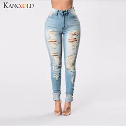 Kancoold Jeans Moda Kobiety Denim Otwór Kobiet Mid Walii Jeans Stretch Slim Sexy Ołówek Spodnie Vintage Dżinsy Kobieta 2018OCT26 Y190430