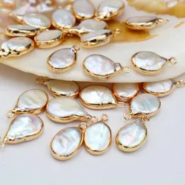 Oval Baroque Pearl Connector 18k Gold Plated Bezel Jewelry Earrings Pendant Accessories