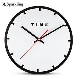 M.Sparkling Acrílico Minimalismo Mute Wall Clock para Home Office