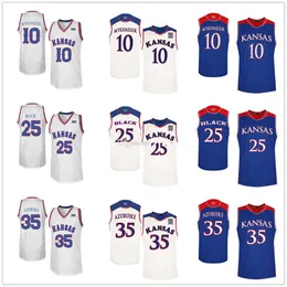 Kansas Jayhawks College #10 Sviatoslav Mykhailiuk Basketball Jerseys #35 Udoka Azubuike #25 Tarik Black Mens Ed Custom Any Number Name