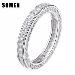 Somen Real 925 Sterling Silver Rings For Women Fashion Wedding Rings Engagement Band Queen Jewelry Sieraden Bague Mariage Femme J190716