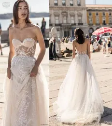 Liz Martinez Beach Wedding Dresses Sweetheart Neck Backless Bridal Gowns Lace robe de mariée Boho Wedding Dress 2834