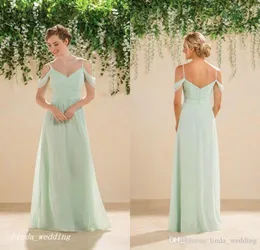 2019 mint verde dama de honra vestido novo chiffon chiffon comprimento longo país vestido de festa nupcial plus size vestiti cerimonia damigella