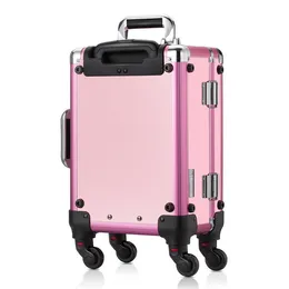 2Suitcaseキャリーオンラベルバッグキャリーオンブ女性プロフェッショナルメイクアップケーストロリー化粧品スーツケース大容量ローリングラゲッジホイール