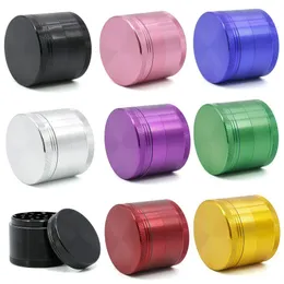 OEM Grinder Tobacco Spice Cracker 4 Pieces Aluminum Alloy CNC Herb Grinder 40/50/55/63/75mm Multi Colors Customized LOGO 8 Colors