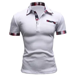 Patchwork Marka Polos Męskie Koszule Solid Short -Sleeve Slim Fit Haftowane Koszula Mężczyźni Polo Casual Camisa Trend