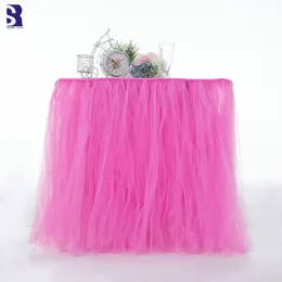 SunnyRain 1-piece Tulle Table Skirt For Wedding Dessert Table Decoration Tutu Skirting For Party Cloth 91x80cm