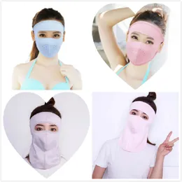 Ice Silk Sunscreen Mask Neck Mask Female Summer Hanging Ear Scarf Cool Absorb Sweat Riding Face Mask