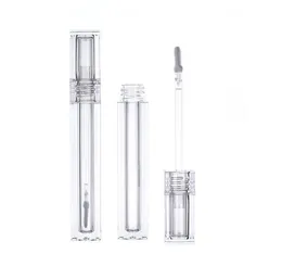 100pcs 4.5ml Empty Transparent Lipgloss Containers Square Clear Cosmetic Lipgloss Tube Packaging Lip Gloss Tubes with Wand SN3100