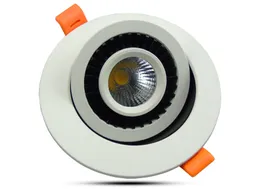 COB 3W 5W DIMMABLE LED infälld Spot Light 360-graders roterande LED-ljus AC85-265V LED-takljus för inomhusdekoration