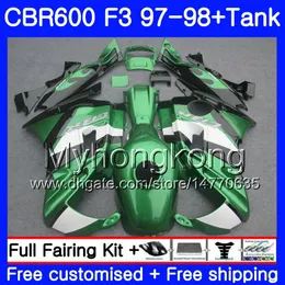 Body + Tank for HONDA CBR 600 FS F3 CBR600RR CBR 600F3 97 98 290HM.23 cowling hot green CBR600 F3 97 98 CBR600FS CBR600F3 1997 1998 Fairings