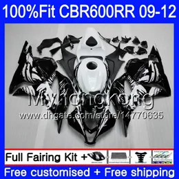 Injektion för Honda CBR 600RR 600F5 CBR600RR 09 10 11 12 282HM.11 CBR 600 RR F5 CBR600 RR 2009 2010 2012 2012 Fairings Kit Graffiti Black