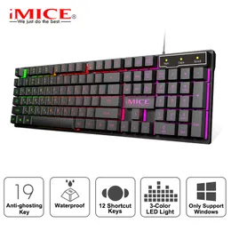 IMICE Gaming Keyboard Imitation Mekanisk Tangentbord Bakgrundsbelysning English Gamer Keyboard Wired USB Game Keyboards Dator