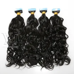 VMAE peruanische indische indische brasilianische Haare natürliche Farbe 100G Afro Kinky Curly Tape Ins menschliches Haar Erweiterungen 100% unverarbeitete jungfräuliche menschliche Haare